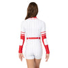 Baseball Strike Out Pin Stripe Biketard