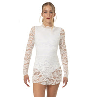 Lace Long Sleeve Scoopneck Dress