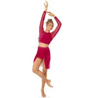 Shirred Mesh Skirt