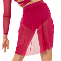 Shirred Mesh Skirt