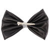 Large Leatherette Bow with Contrast Trim