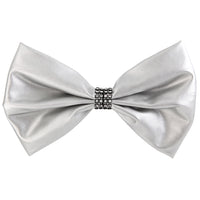 Large Leatherette Bow with Contrast Trim