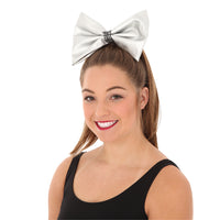 Large Leatherette Bow with Contrast Trim