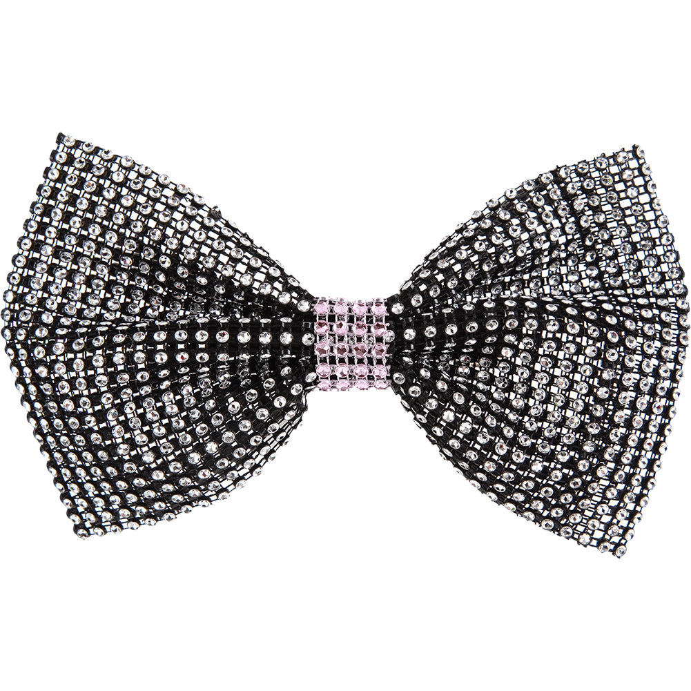 Large Rhinestone Bow with Contrast Trim