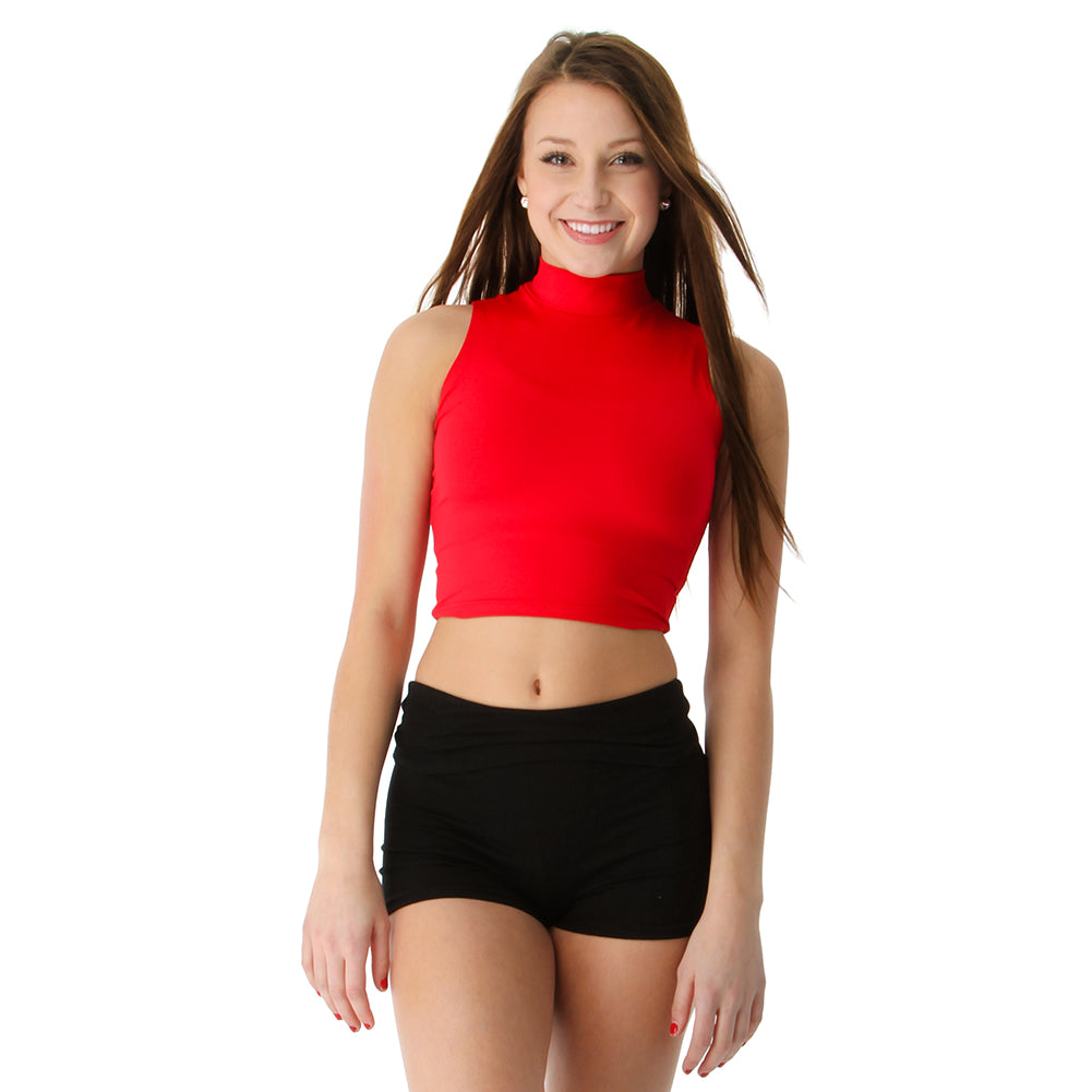 Youth Mock Neck Crop Top