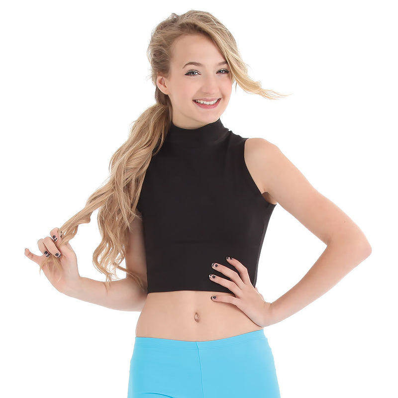 Youth Mock Neck Crop Top