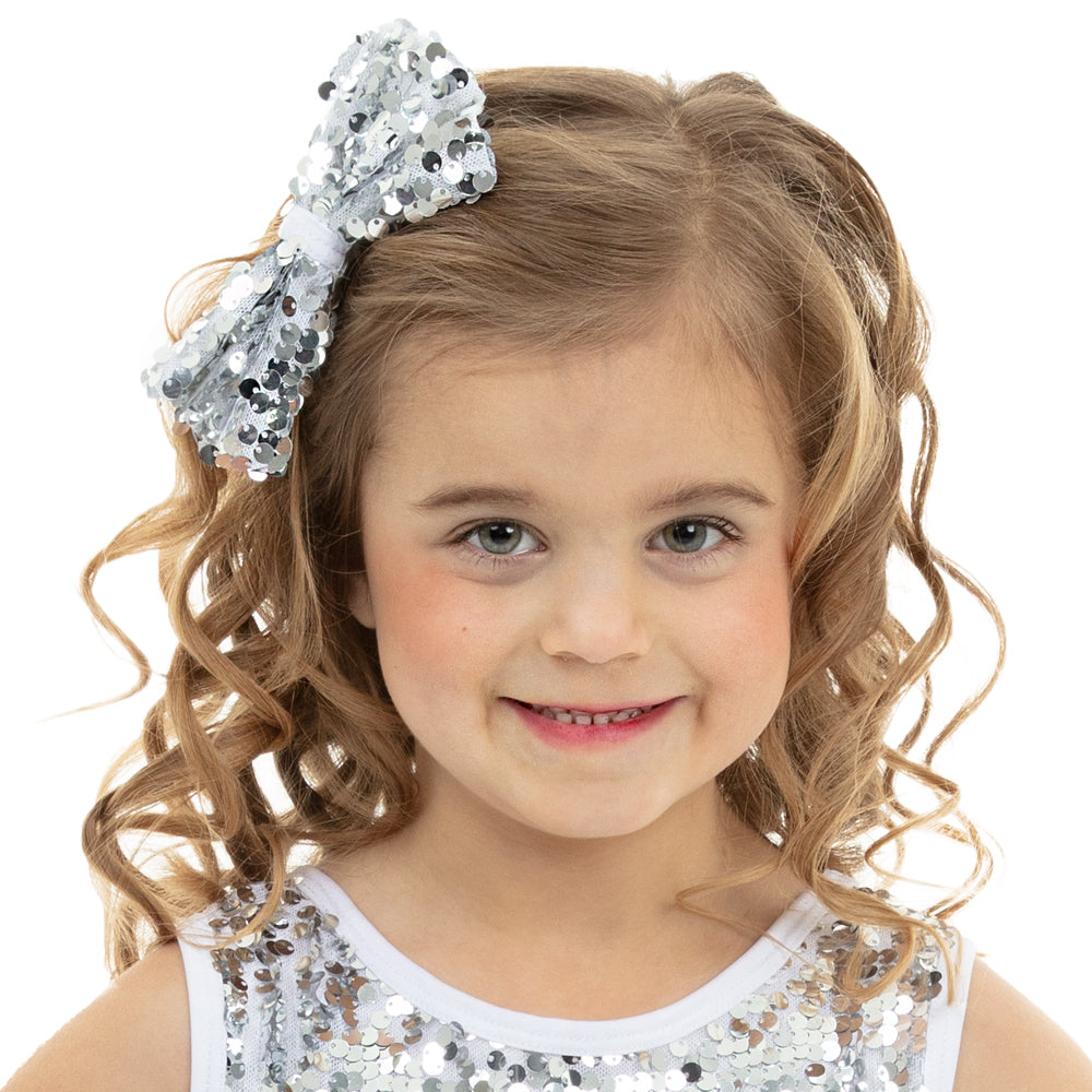 Silver Sequin Bow