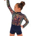 Youth Alexandra Iridescent Sequin Mesh Long Sleeve Biketard