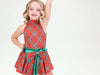 Youth Holiday Plaid Halter Dress