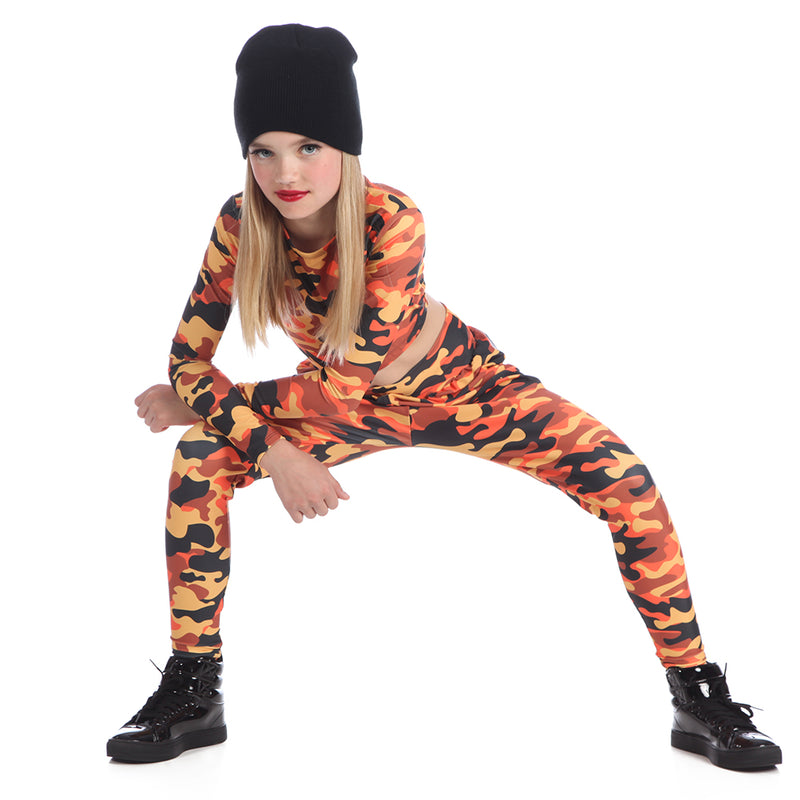 Youth Orange Camo Harem Pant