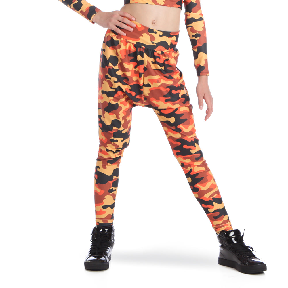 Youth Orange Camo Harem Pant